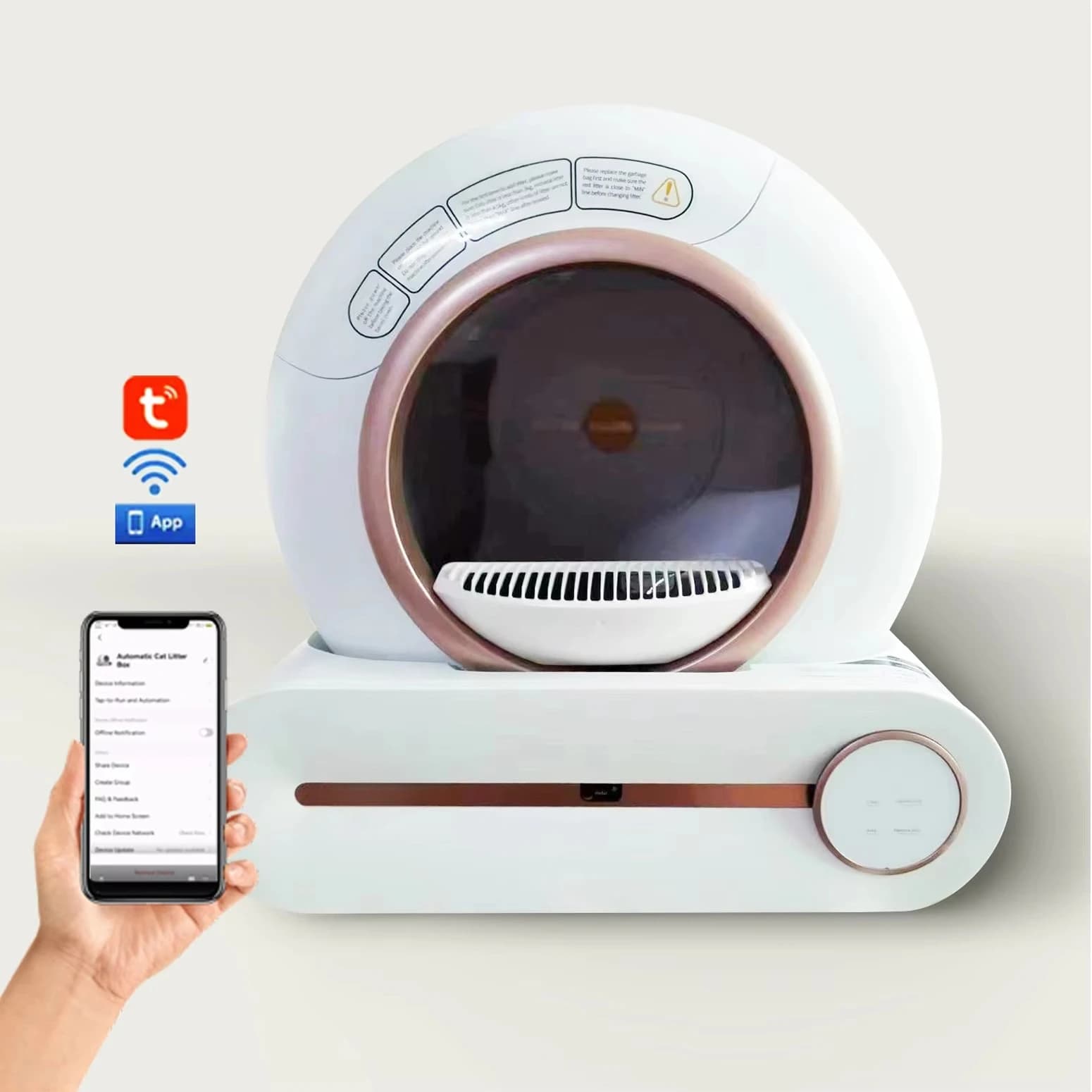 Moderno APP Controllo WIFI Elettrico Intelligente Toilette per Animali Domestici Intelligente Autopulente Automatico Lettiera per Gatti