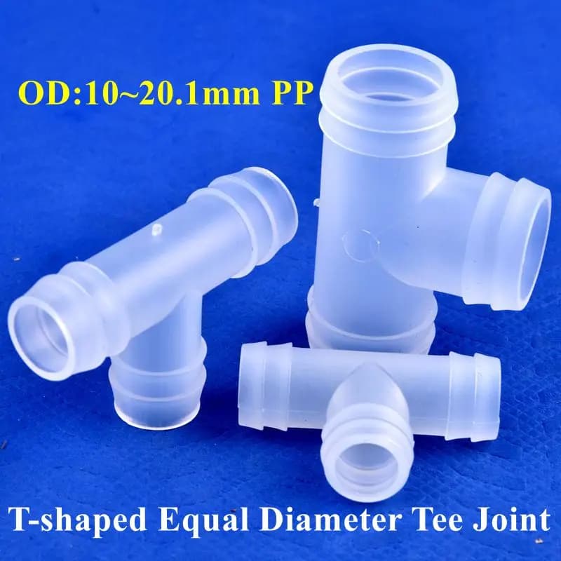 Giunto a T di diametro uguale a forma di T in plastica 10 ~ 20.1mm tubo flessibile per acquario connettore Pagoda connettori per tubi dell'acqua da giardino a tre vie