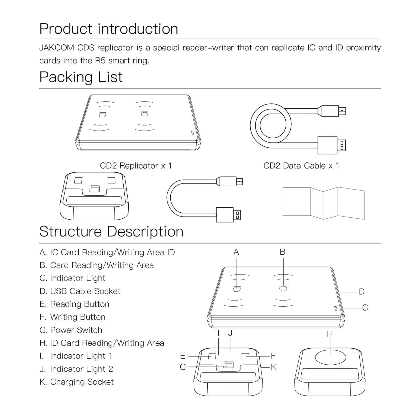 JAKCOM CDS Replicatore RFID per R5 Smart Ring Copia IC ID CUID HID Schede NFC Nuovo prodotto di protezione di sicurezza Lettore di schede di accesso