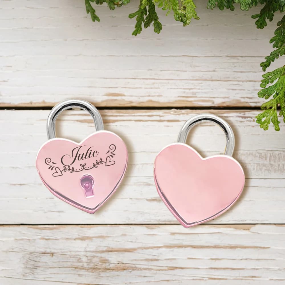 1PC Lucchetto Creativo Personalizzato con Nome per Coppie, per Diario o Libro