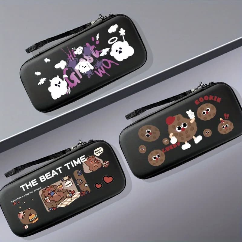 Black Cute Ghost divano Bear Cookie Nintendo Switch borsa da viaggio portatile per Switch Console accessori da gioco custodia protettiva