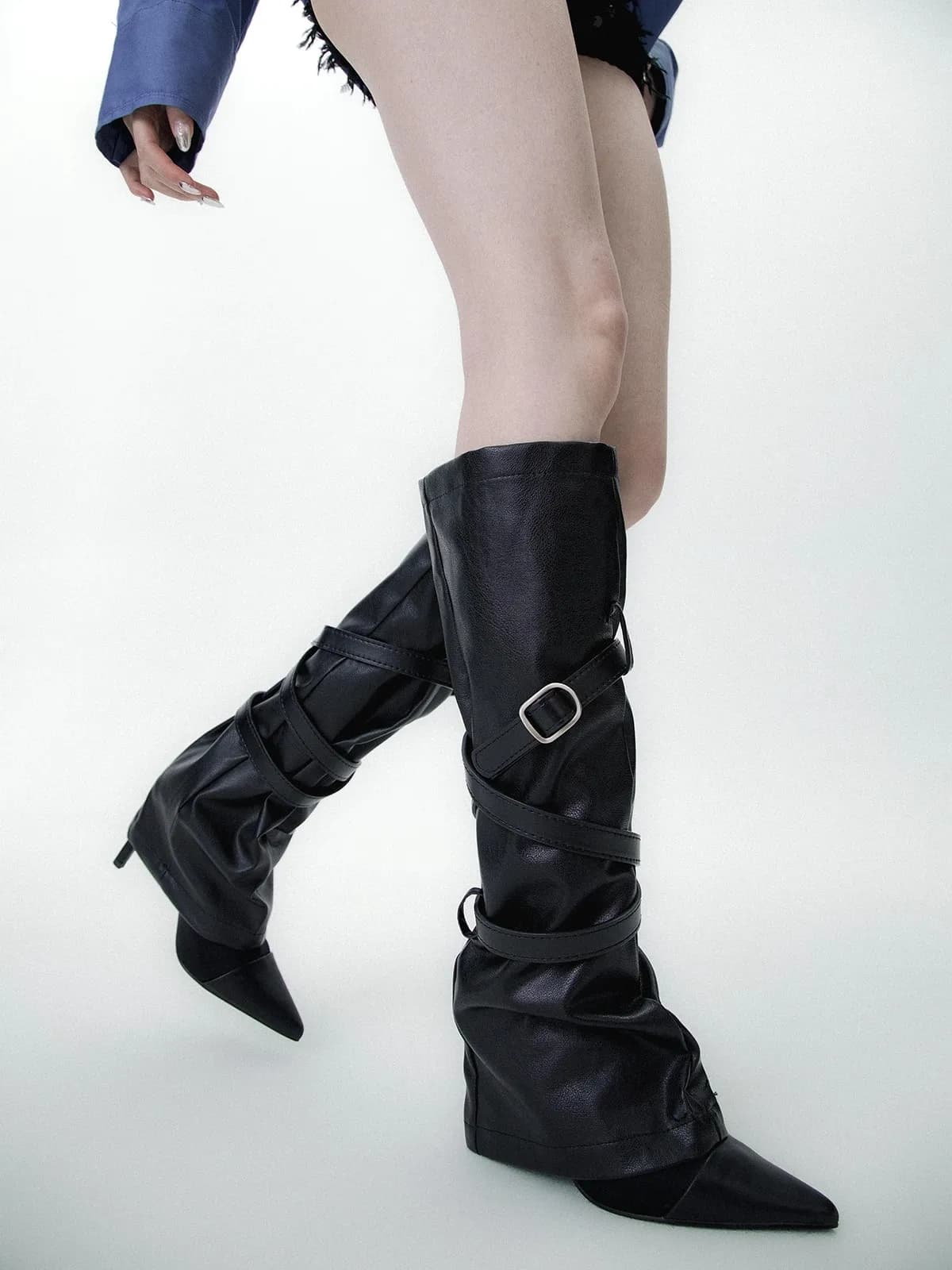 Calze/Guantiere Vintage da Donna in Pelle PU, Sopra il Ginocchio, Stile Punk, per Danza, Nere, R2332