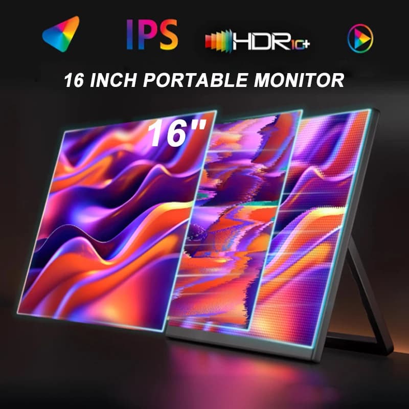 Monitor da 16 pollici IPS 2.5K 144Hz Frequenza di aggiornamento con supporto per XBox PS4/5 Switch Gaming Travel Business Slim Monitor leggero