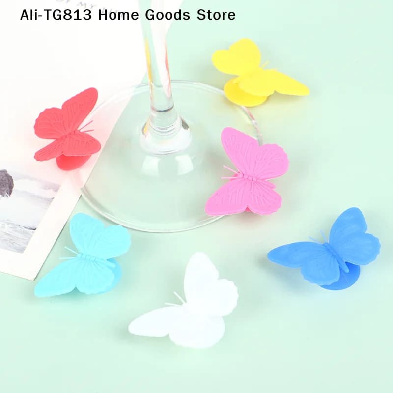 [TG813] Nuovo Set di 6 Marcatori per Bicchieri in Silicone con Motivo Frutta, Resistenti e Premium per Bevande, Tazze e Bicchieri da Vino