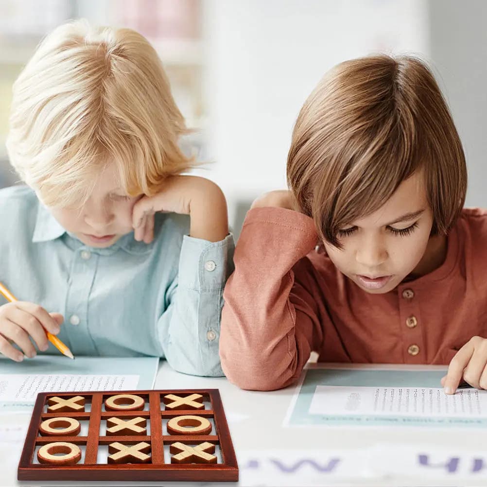 Set di 1 Gioco da Tavolo in Legno con Nove Griglie, Rompicapo Educativo per Bambini e Adulti, Allenamento di Logica e Strategia, Test IQ