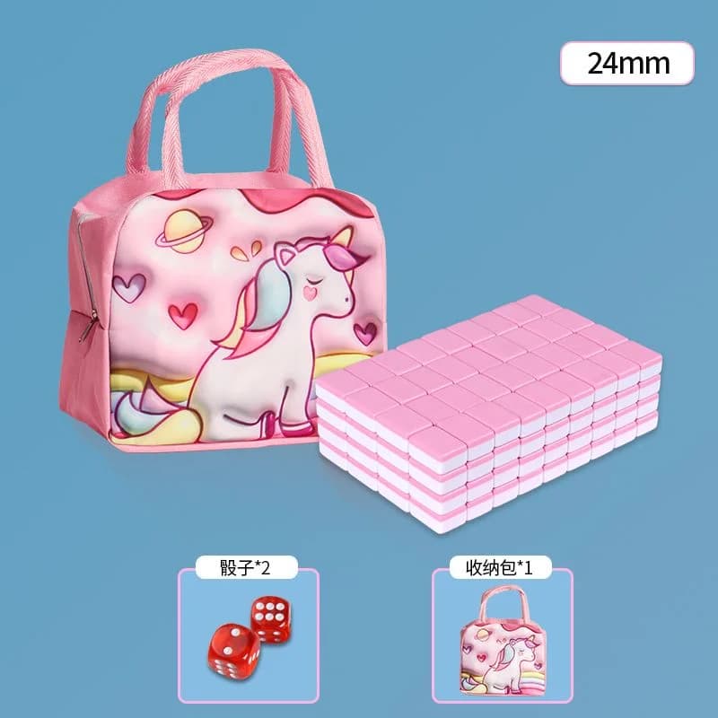 Mini piastrelle Mahjong 144 pezzi Gioco da tavolo tradizionale cinese Mahjong Giocattoli per famiglie Numeri e caratteri cinesi squisitamente intagliati