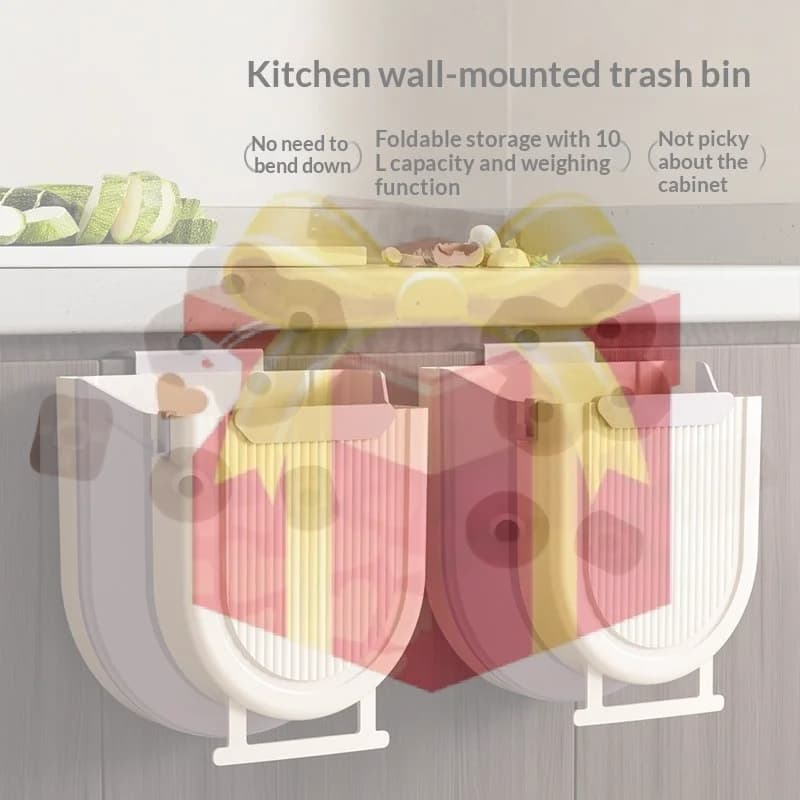 【HG】10L Hanging Kitchen Trash Can Collapsible Trash Can For Kitchen Foldable Small Garbage Can Compost Bin Under Sink Waste Bin