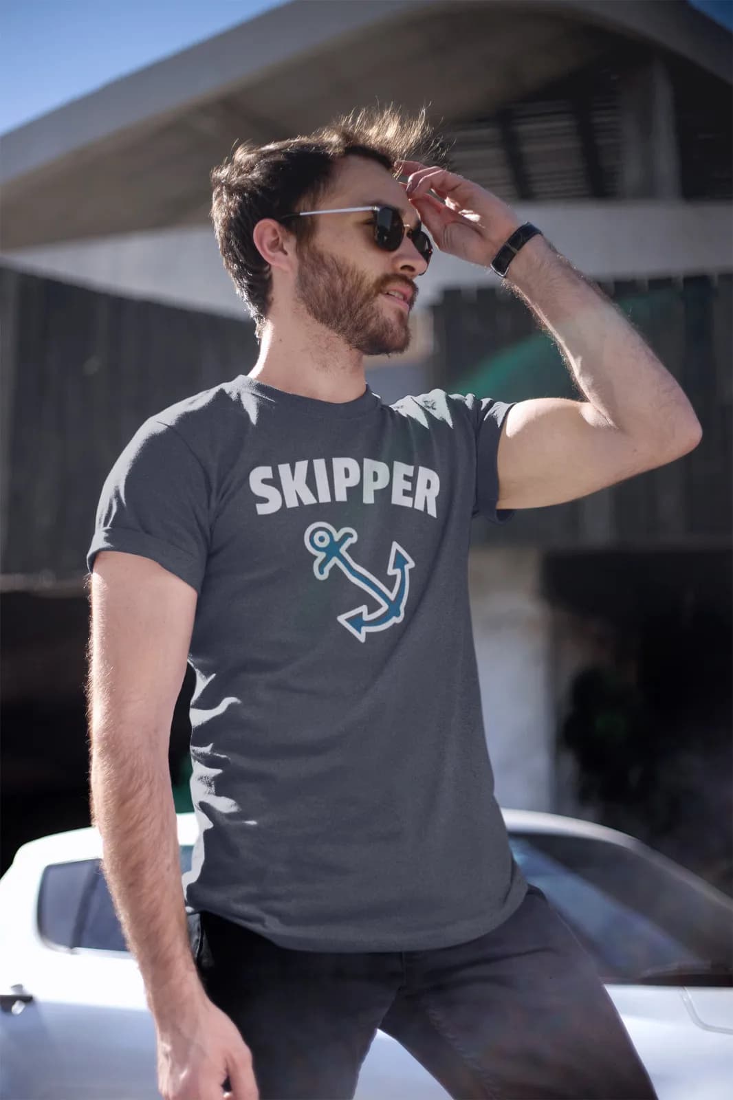 Maglietta Skipper Anchor - Maglietta da marinaio - Vela, nautica, yachting, dalla XS alla 5XL