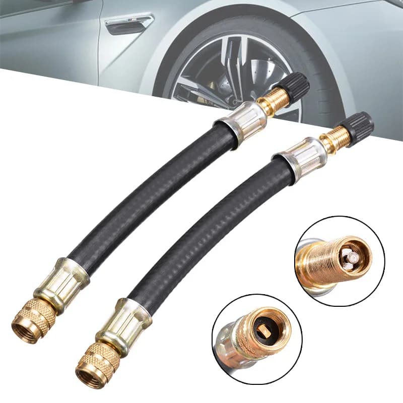 1/4 pezzi prolunga valvola flessibile in gomma per pneumatici 210 mm - adattatore per autobus furgone per camion a doppia ruota accessori per auto accessori bici