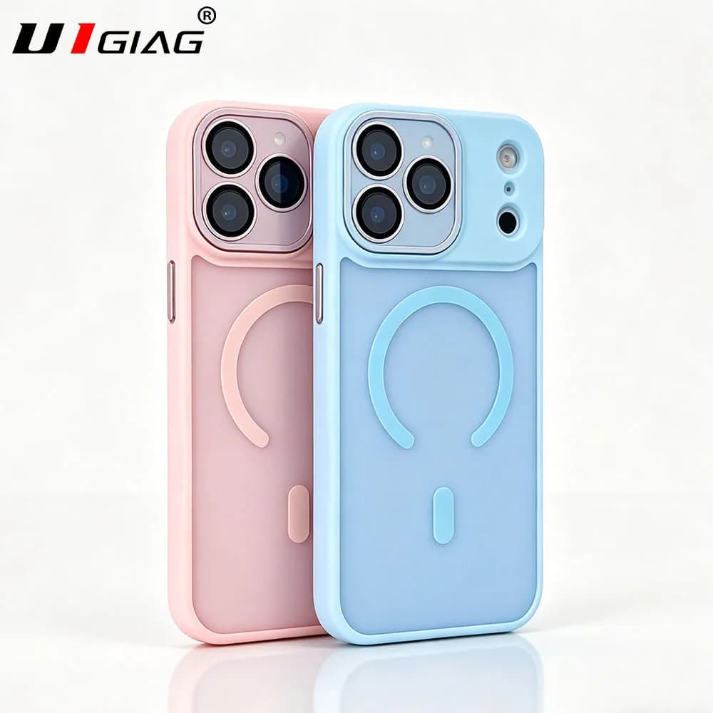 Cover Ibrida Trasparente Opaca Antiurto di Grado Militare con Magnete per MagSafe per iPhone 17 Air 16 15 Pro Max Plus