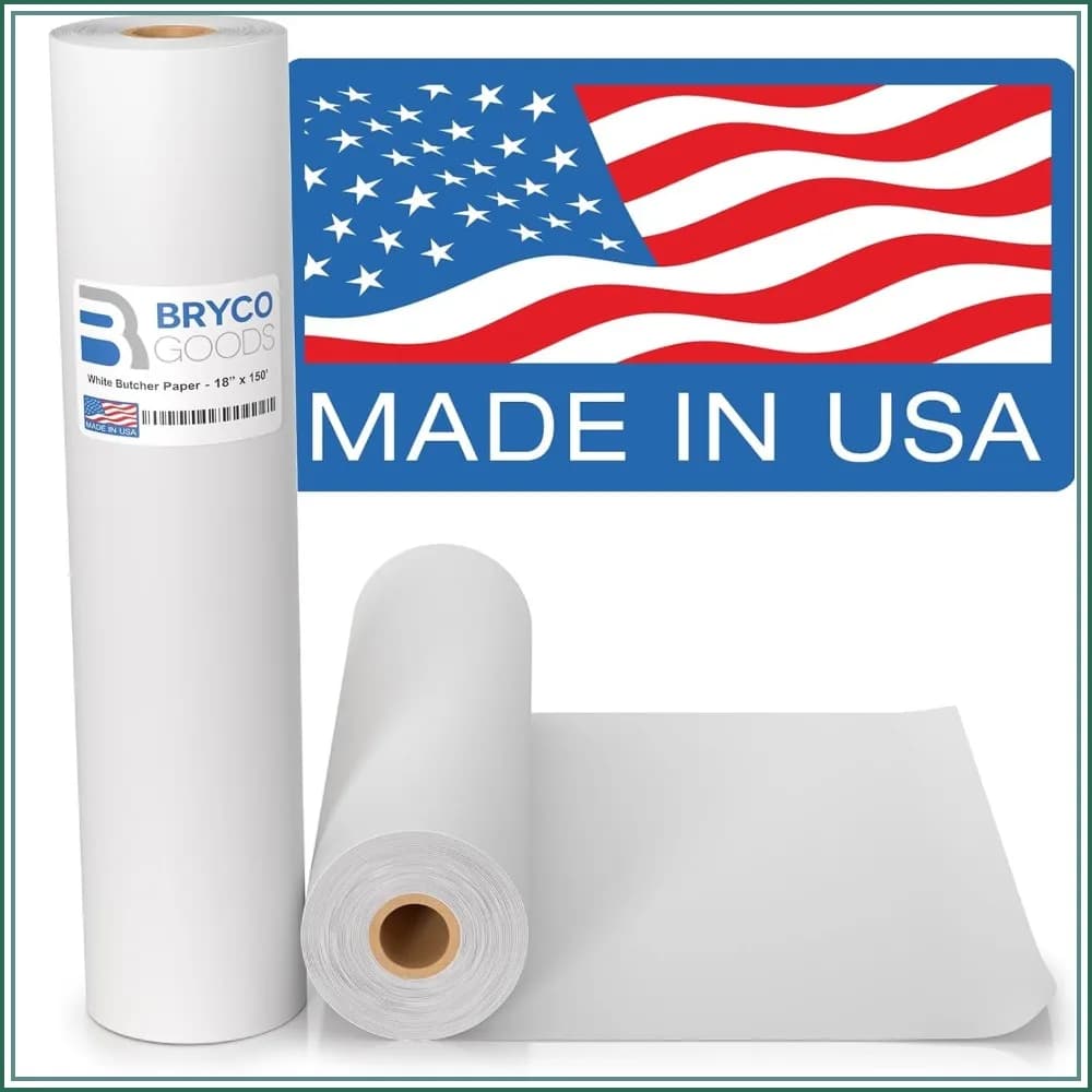 18" x 150' White Kraft Butcher Paper Roll - Unwaxed, Uncoated - Perfect for BBQ, Smoking Meat, Grilling, Packaging & Sublimation