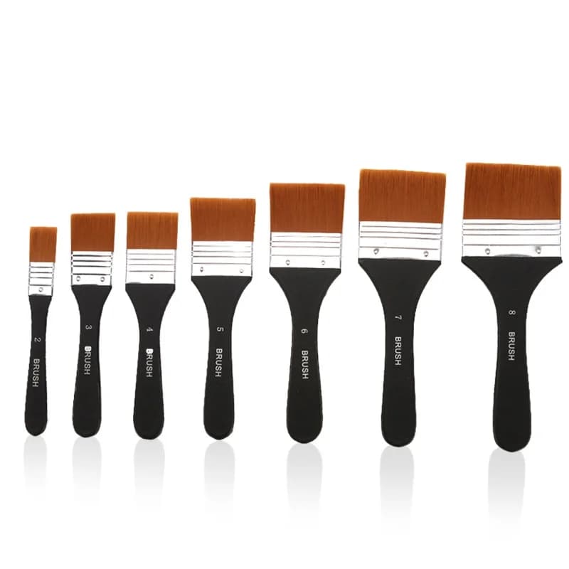 1/3/4/7Pcs Wide Flat Paint Brushes Set Nylon Paint Brushes Artist Varnish Brush Set for Applying Gesso, Oil Painting, Acrylic Pa