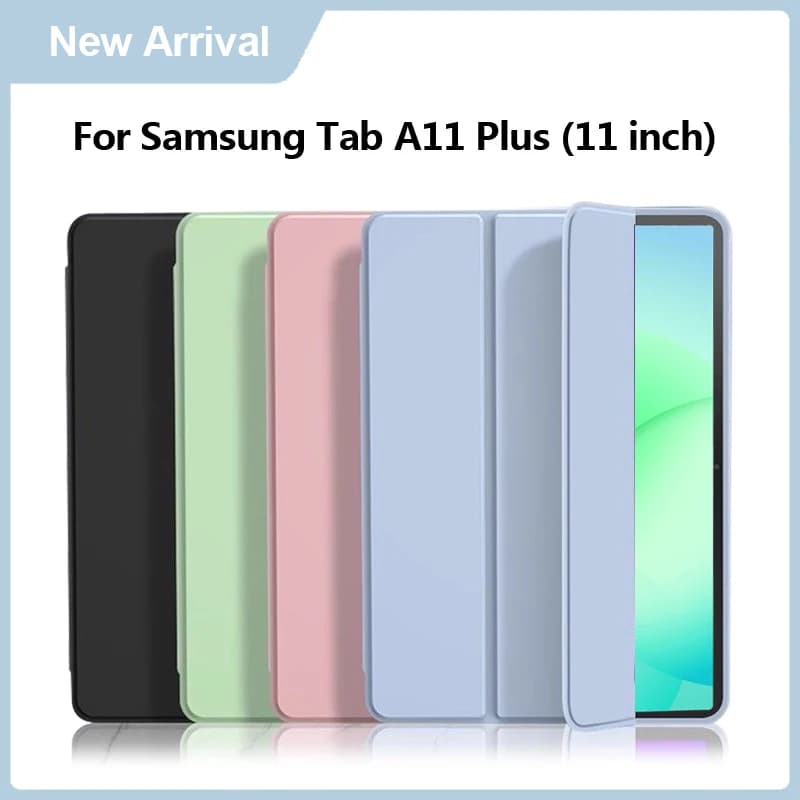 For Samsung Tab A11 Plus Tablet Case 11 inch PU Leather Soft Silicone Back Stand Tablet Shell For Funda Galaxy Tab A11 Plus Case