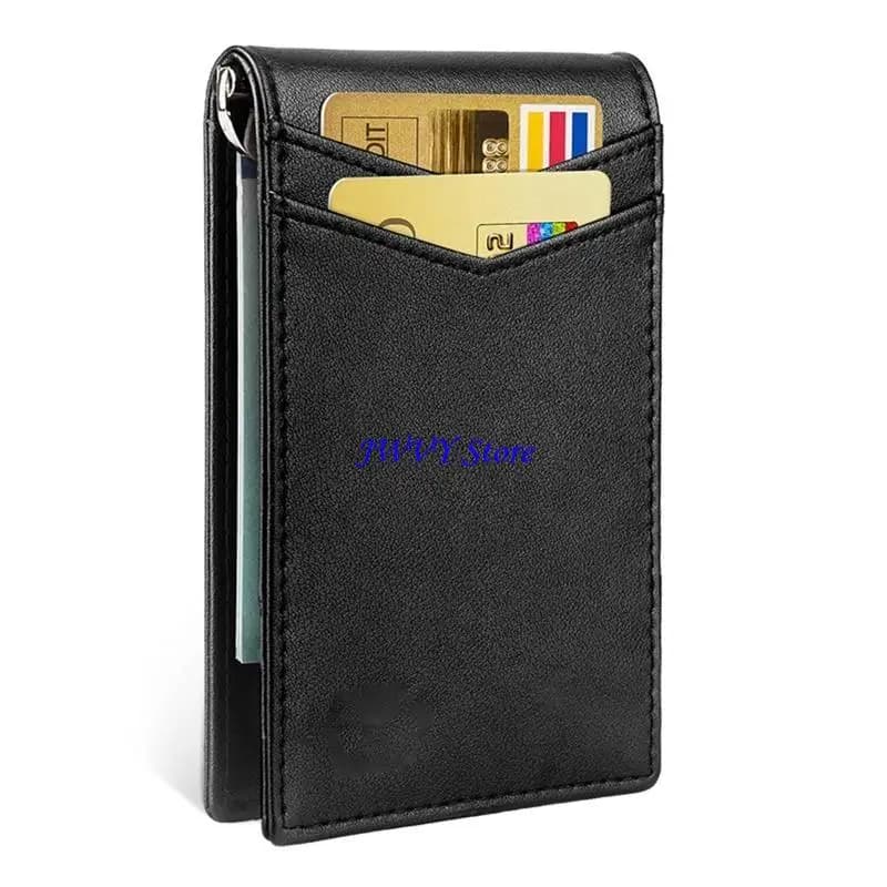 573A Portafoglio con clip RFID Portafoglio sottile in pelle PU Portafoglio sottile con blocco Porta carte credito Porta Pu