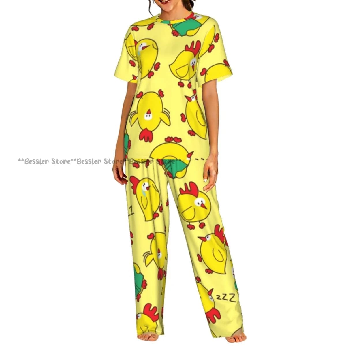 Comfortable Women's Pijama with Pattern in Polli, Set in Sleeves Court to Sleep