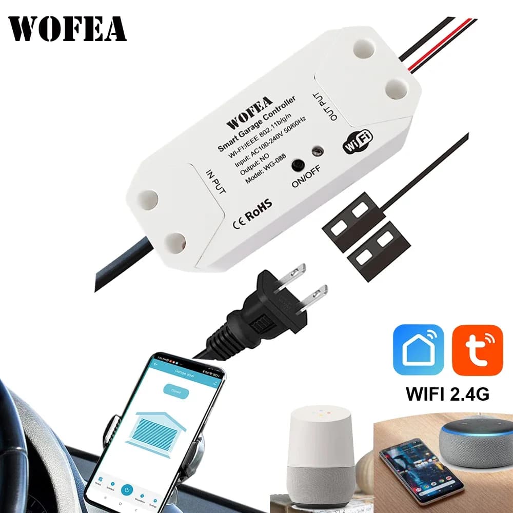 Apriporta garage WiFi intelligente con supporto per telecomando per telefono cellulare Alexa Google Home Nessun gateway richiesto APP Tuya Smart Life