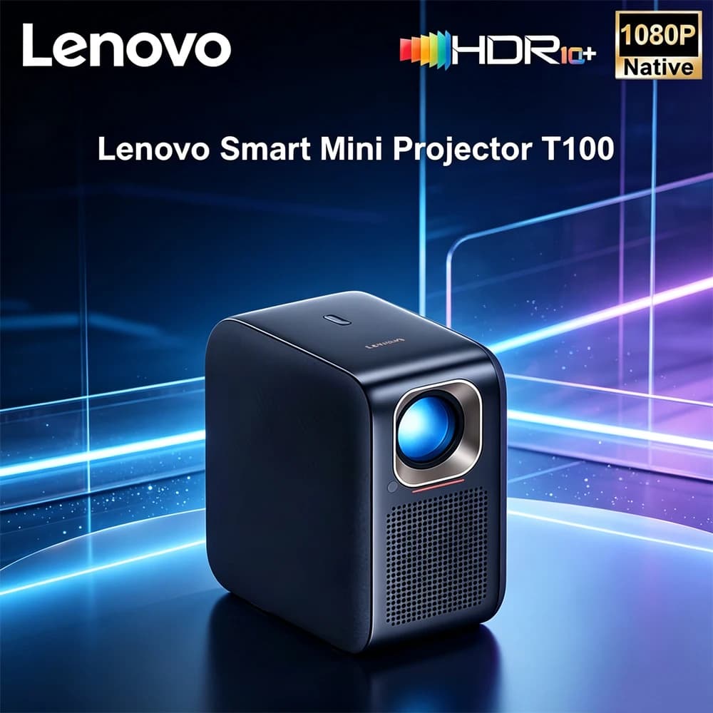 Proiettore Lenovo X3 4K HDR 10 con Decodifica 1000CVIA, Luminosità Elevata, Home Cinema, Video Full HD con Wifi6 e BT, Smart TV Android, Beamer