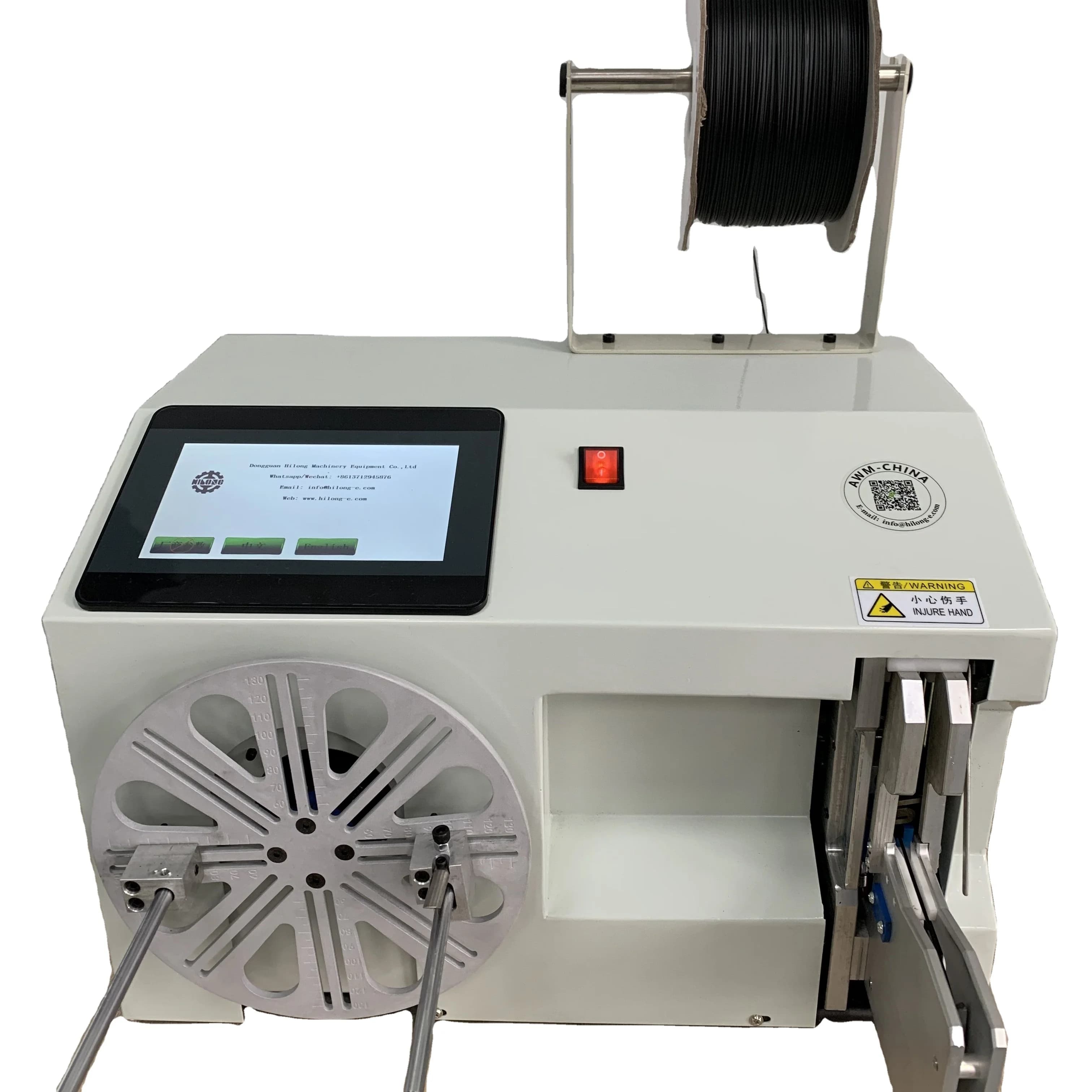 Macchina automatica per fascette per cavi, rilegatrice per cavi, avvolgitrice per bobine di cavi