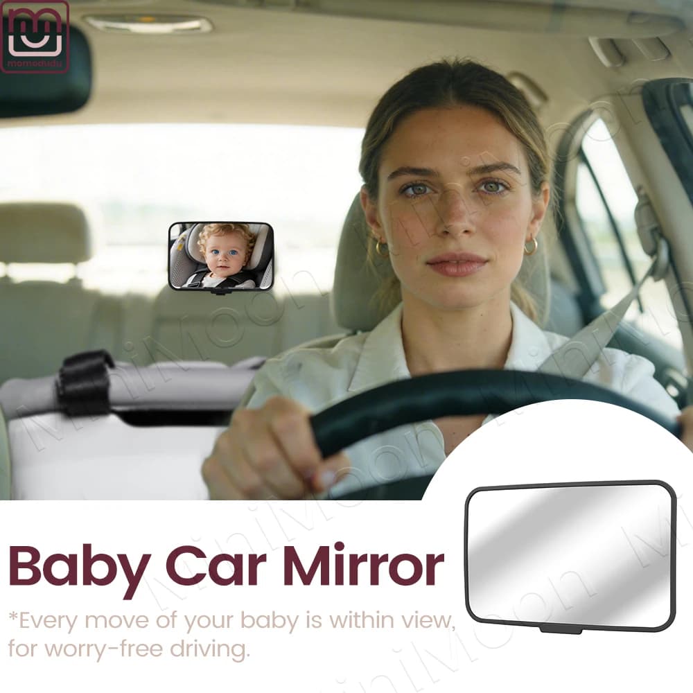 Specchietto Retrovisore per Auto Infrangibile, Monitor di Sicurezza Universale per Poggiatesta con Cinturino Antiscivolo per Neonati