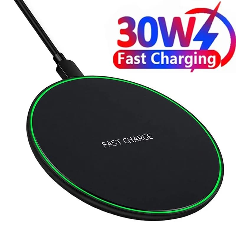 Caricabatterie wireless da 30 W, supporto per caricabatterie per telefono, stazione di ricarica rapida, caricabatterie da tavolo per iPhone, Samsung, Xiaomi, Huawei