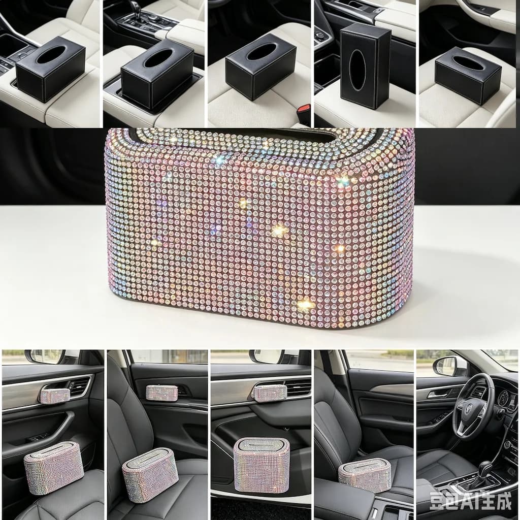 Car Led Trash Can Garbage Holder Ashtray Storage Bag Accessories Auto Door Seat Back Visor Trash Paper Dustbin