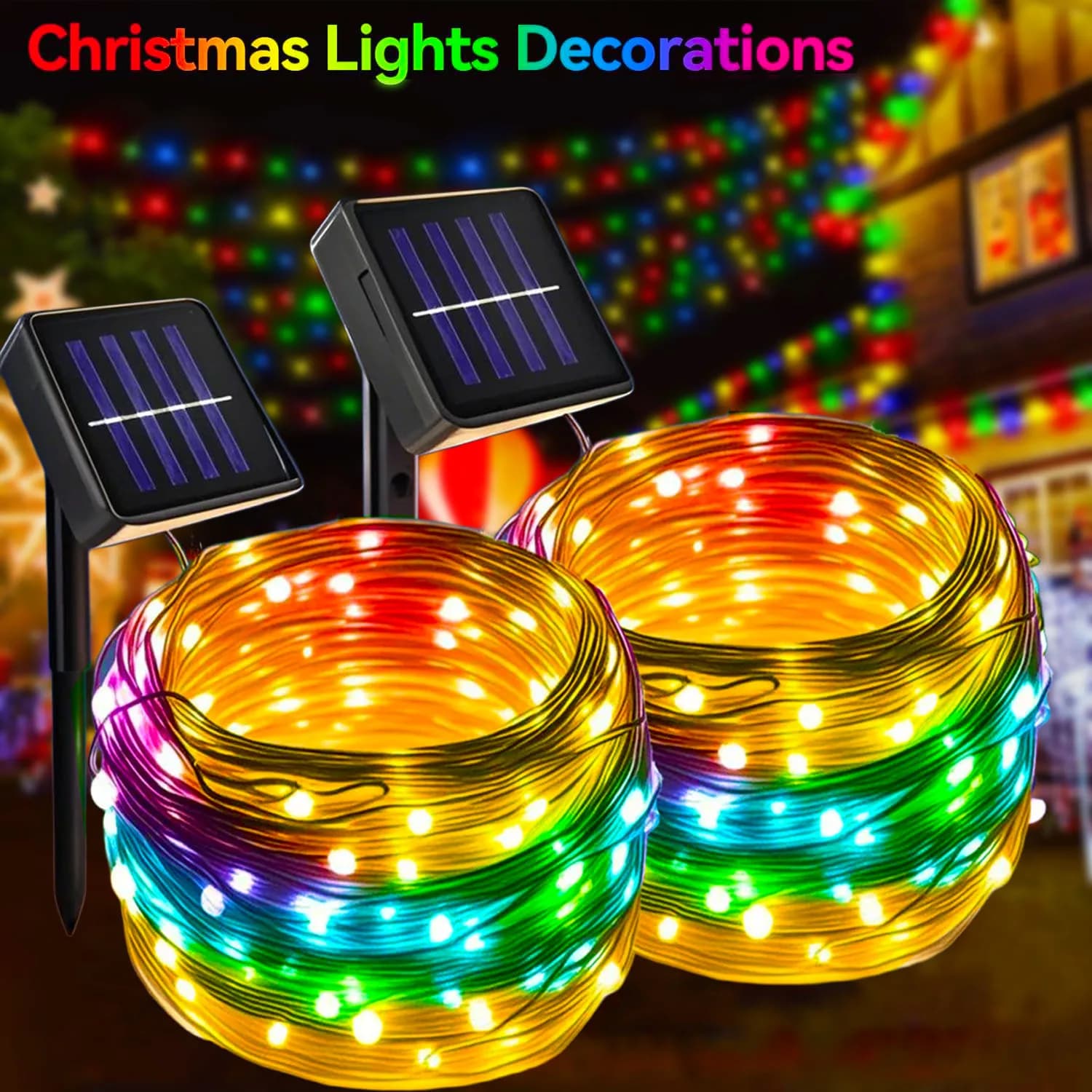Luci natalizie solari per esterni Luci natalizie lampeggianti a LED Luci decorative da giardino con design a forma fai-da-te per la festa di Natale dell'albero del cortile