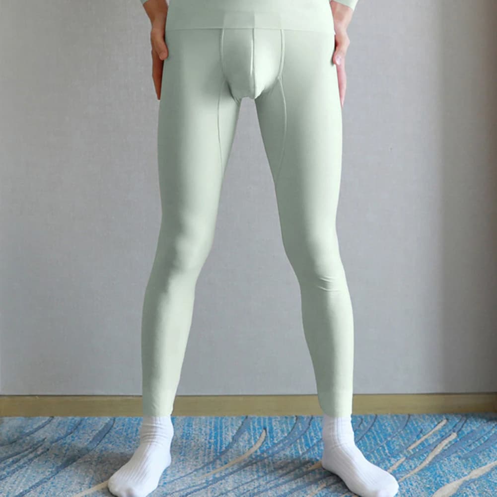 Pantaloni intimi termici da uomo Tessuto di seta di ghiaccio Autunno Inverno Abbigliamento interno Leggings caldi Pantaloni collant maschili