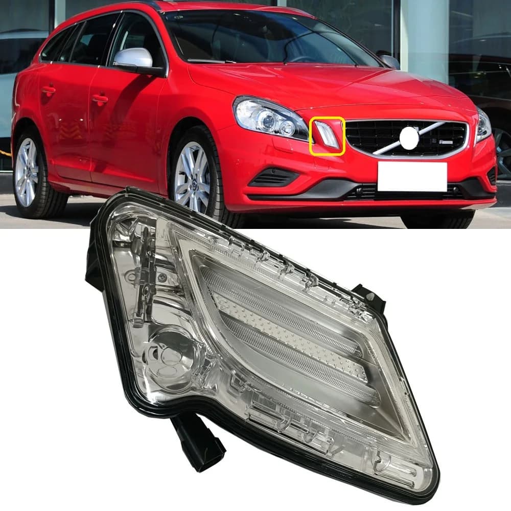 Roavia Per Volvo V60 S60 2011 2012 2013 Paraurti Anteriore Luce Faro Luce di Marcia Faro Testa Luce DRL Lampada di Giorno
