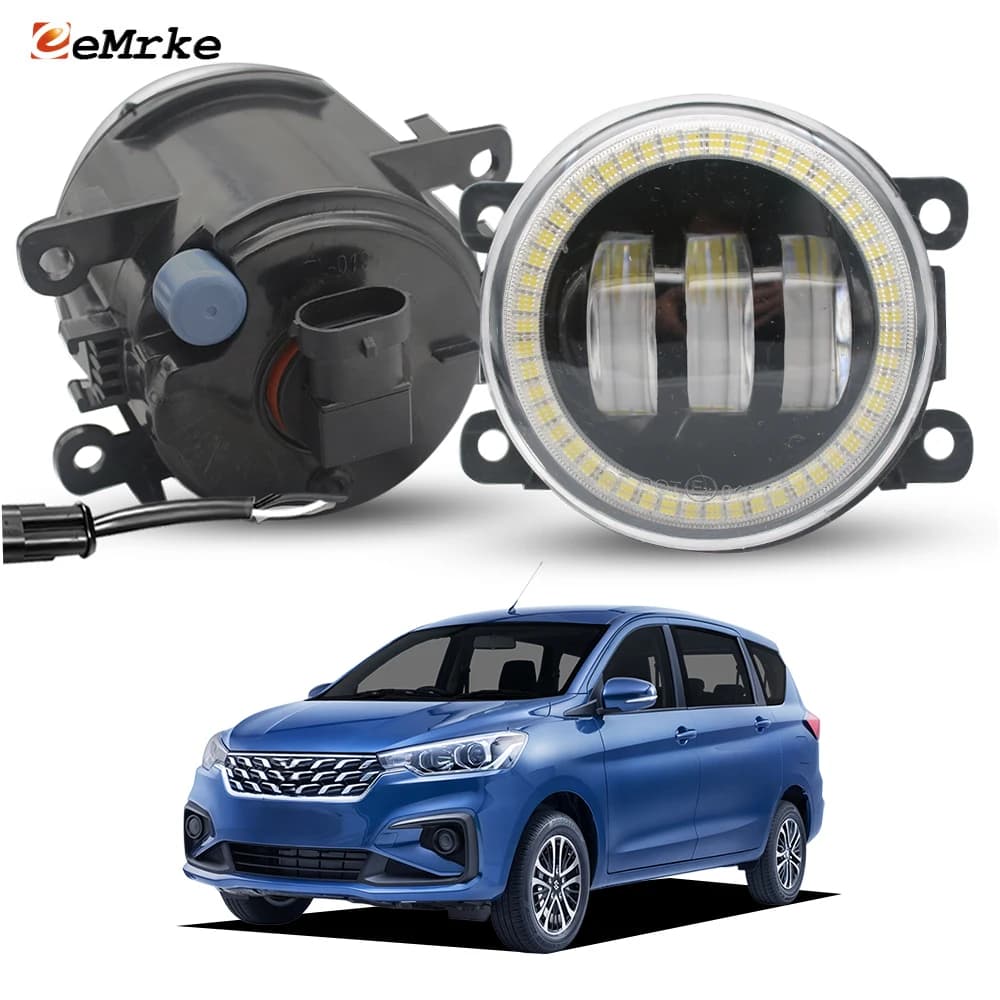 Fari Group LED Fendinebbia for Toyota Rumion 2021 2022 2023, Suzuki Ertiga NC 2012-2022 Angel Eyes DRL and Simple Installation