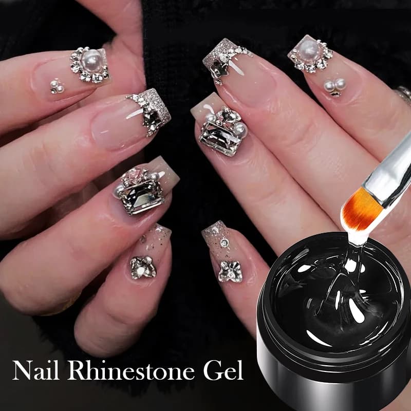 Colla per Strass per Unghie BORN PRETTY 5ml, Super Forte per Decorazioni 3D, Linee Ondulate, Design Unghie Luccicanti