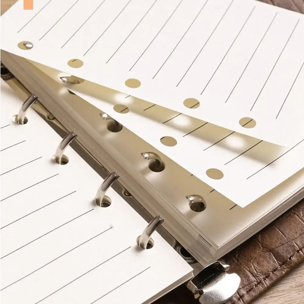 Agenda in Pelle A8 Semplice, Quaderno a Fogli Mobili Portatile con 5 Fori, Mini Diario Planner