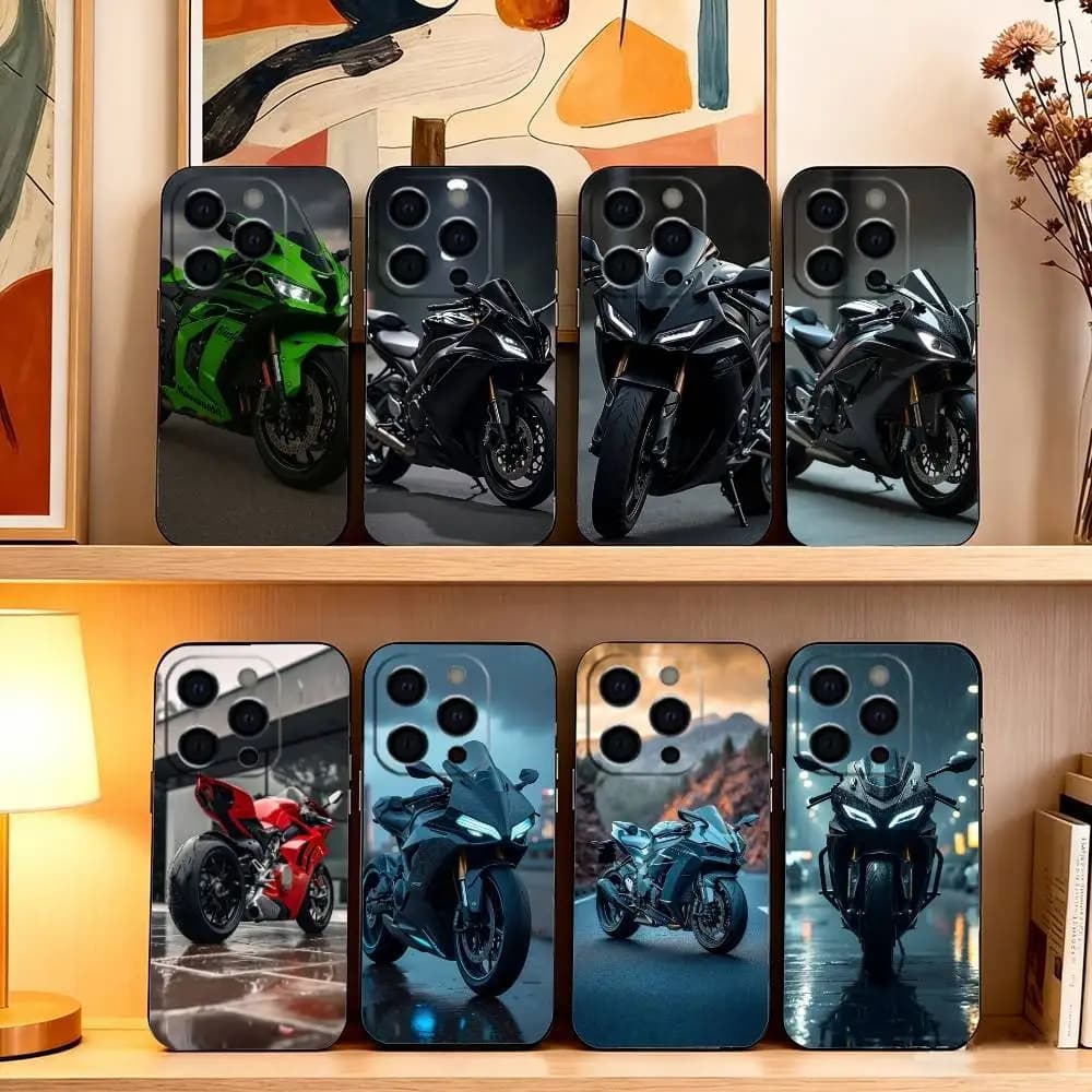 Custodia Morbida Nera per iPhone C-Cool H-H2R Motorcycles, Compatibile con iPhone 17, 16, 15, 14, 13, 12, 11 Plus, Pro Max e Altri Modelli