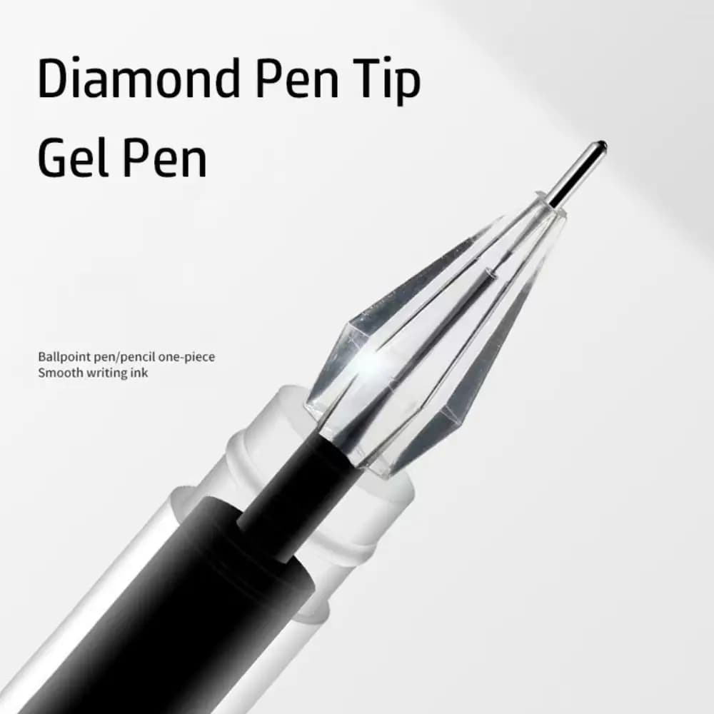 10 pz/set penna a sfera con punta a diamante ad asciugatura rapida tipo 0.38mm penna a sfera nera/blu/rossa strumento di scrittura a inchiostro cancelleria