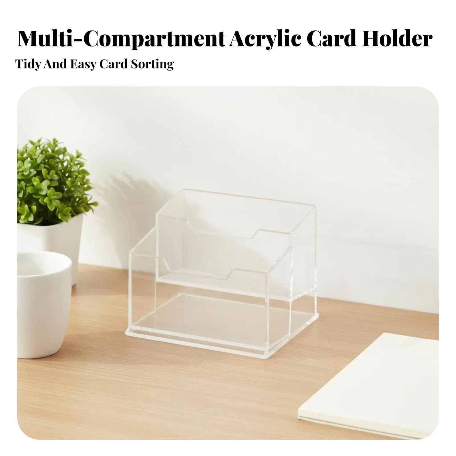 Acrylic Card Display Stand Space Saving Trading Card Storage Box Easy Access Desktop Postcard Display for Collectors, Game Room