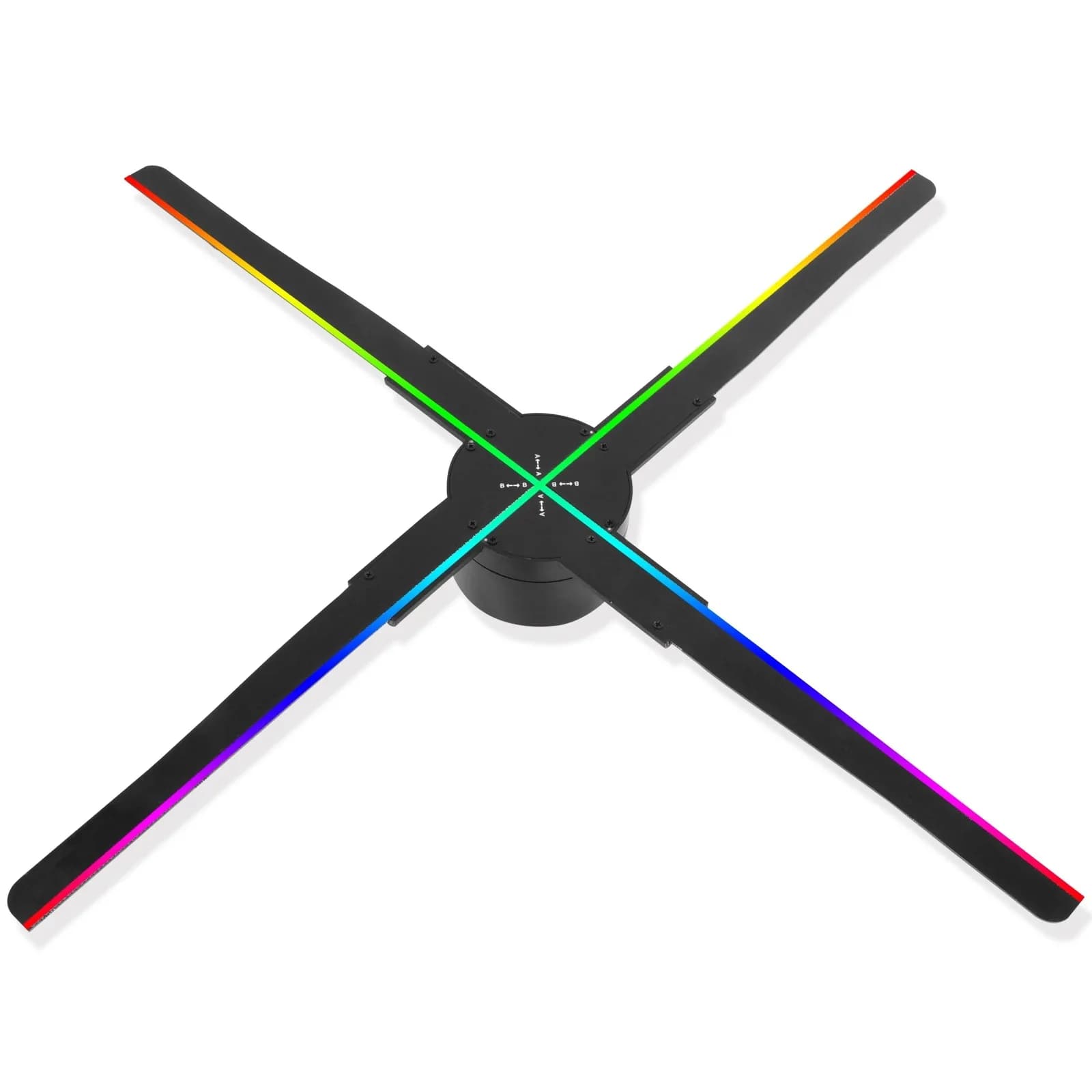Proiettore olografico 3D a occhio nudo da 80 cm con lampada a LED rotante, schermo per imaging aereo, macchina pubblicitaria a fotoni da parete