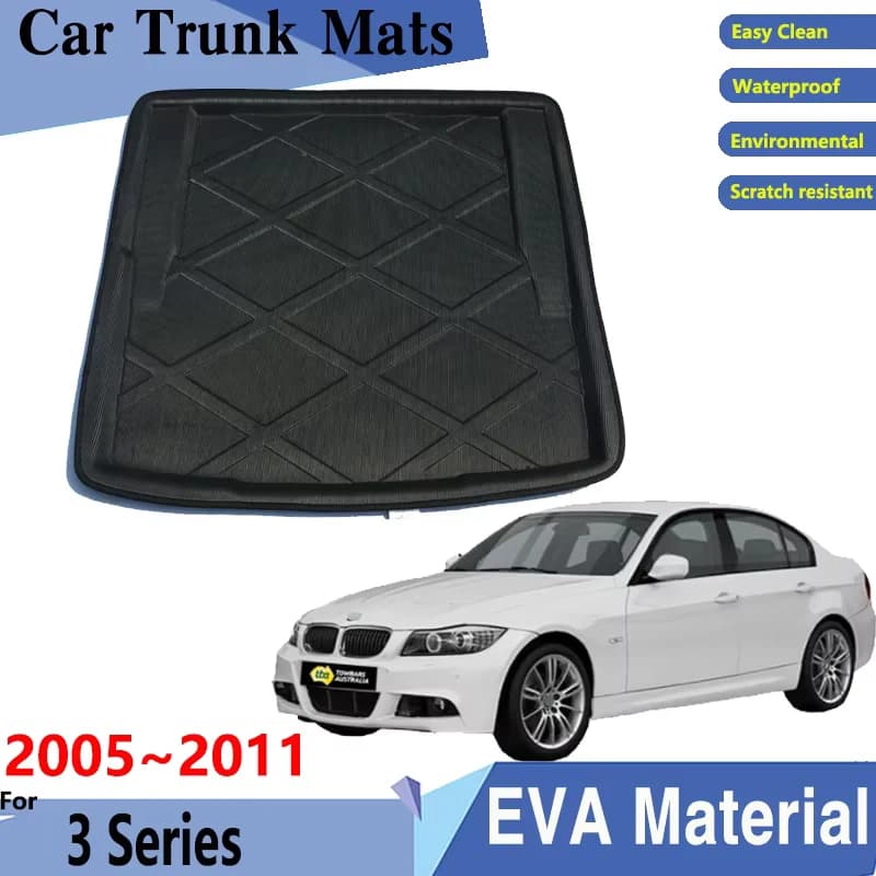 Car Trunk Mat For BMW 3 Series E90 Accessories E92 Sedan Coupe 2005~2011 Trunk Mats Trunk Rear Easy Clean Pads Car Accessories