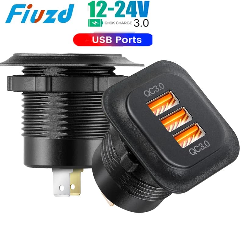 Caricabatterie Universale per Moto e Auto con Luce LED, Presa USB TYPE-C, Accendisigari per Auto, Camion, ATV, Barca