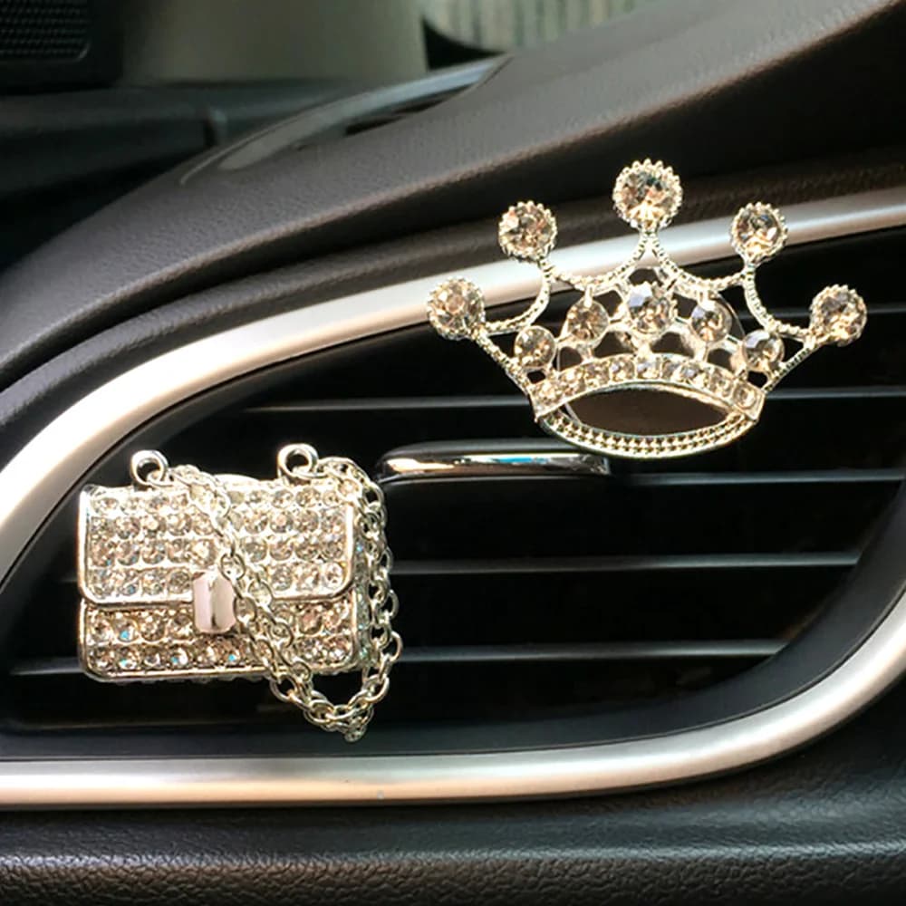 1Pc Shiny Girl Purse Crown tacchi alti deodorante per auto diffusore elegante decorazione per auto