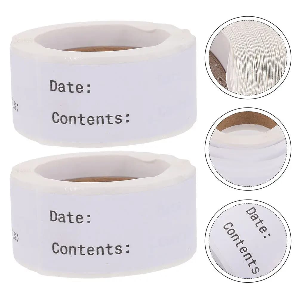 1 Roll Blank Food Label Stickers Easy Paste Removable Note Marking Labels for Kitchen Storage Containers Date Marking Food