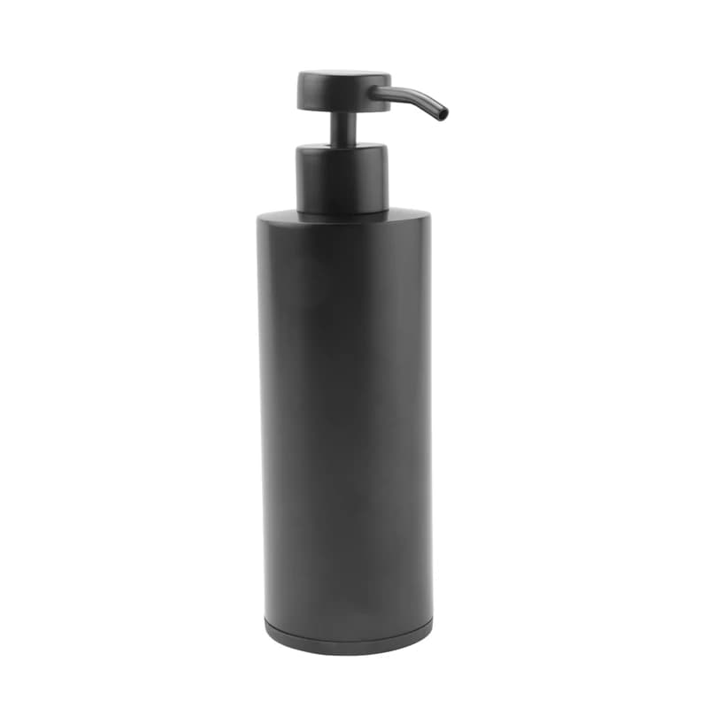 Y17A Dispenser di sapone per le mani: dispenser per lozioni da appoggio per piatti da bagno in acciaio inossidabile, bottiglia di sapone in metallo spazzolato per lavaggio liquido nero