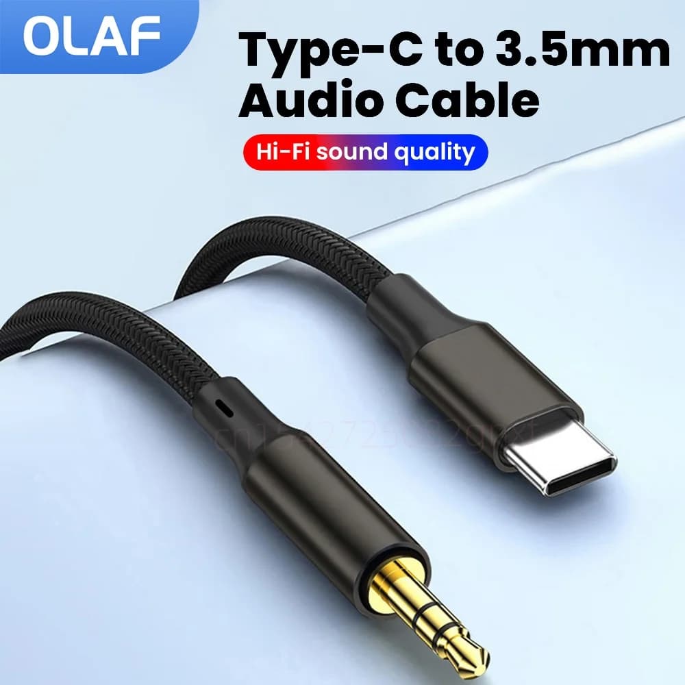 Type C To 3.5mm Audio Cable USB C to 3.5mm Jack Aux Audio Plug Speaker Adapter Car Headphone Computer Converter Wire USB C Cable