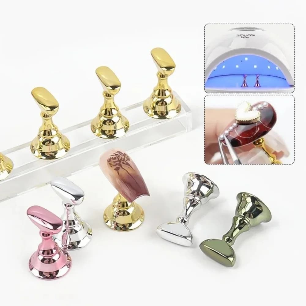 5pcs/Pack Chess Magnetic Nail Holder False Nail Tip Practice Stand Crystal Base Holder Nail Art Display Art Salon DIY & Practice