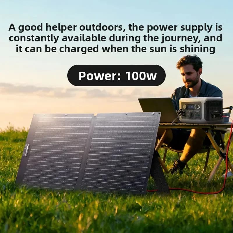 ALLPOWER Solar Charging Panel High Power Solar Folding Bag 100W Portable Car Solar Panel