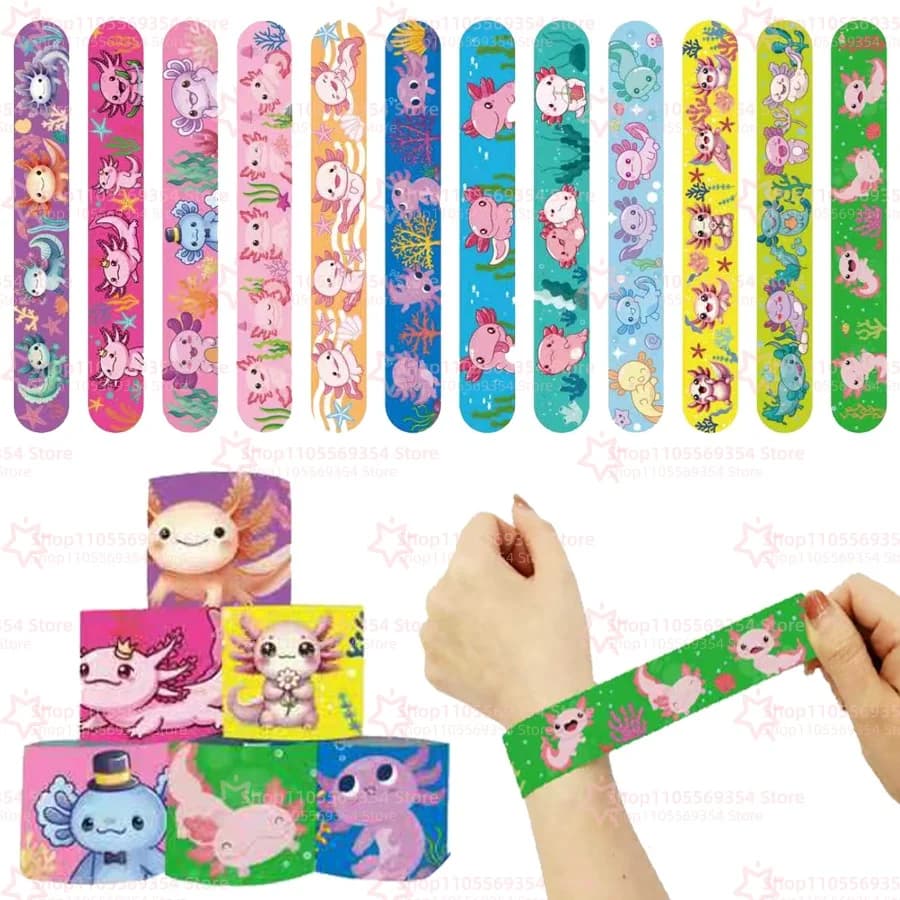 Axolot Slap Bracelets Birthday Party Favors Gifts Bracelet Toy Wristbands Snap Wedding Supplies Souvenirs Classroom Rewards