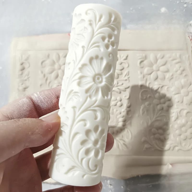Rullo per goffratura con trama floreale Strumento per argilla ceramica polimerica con motivo margherita per realizzare decorazioni di piatti in ceramica artigianali fai-da-te