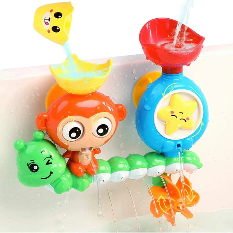 Giocattolo da bagnetto per bambini Parete Ventosa Pista Giochi d'acqua Bagno per bambini Scimmia Caterpilla Bagno Doccia Giocattolo per bambini Regali di compleanno