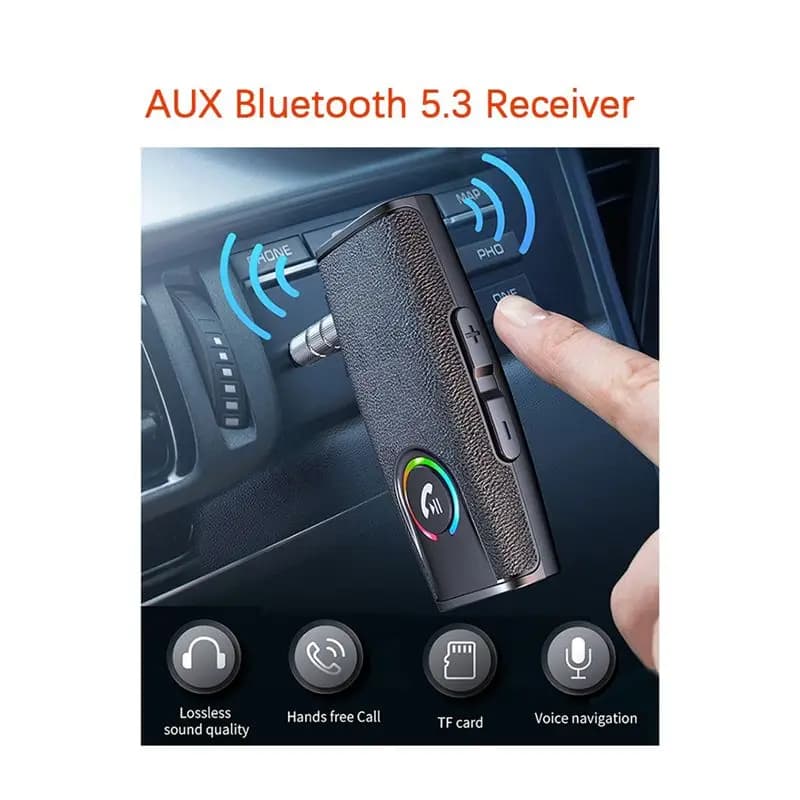 DT51 Bluetooth 5.3 Audio Receiver AUX Adapter for 3.5mm Jack Car Speaker Handsfree Music TF Card