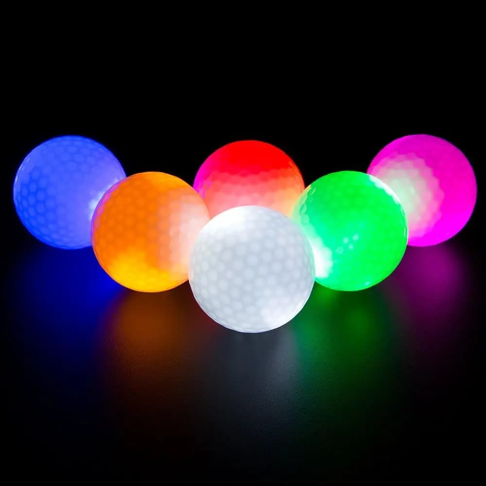 Palline da golf luminose al buio, palline da golf a LED, set regalo per golf notturno per uomini, bambini, donne, confezione da 6