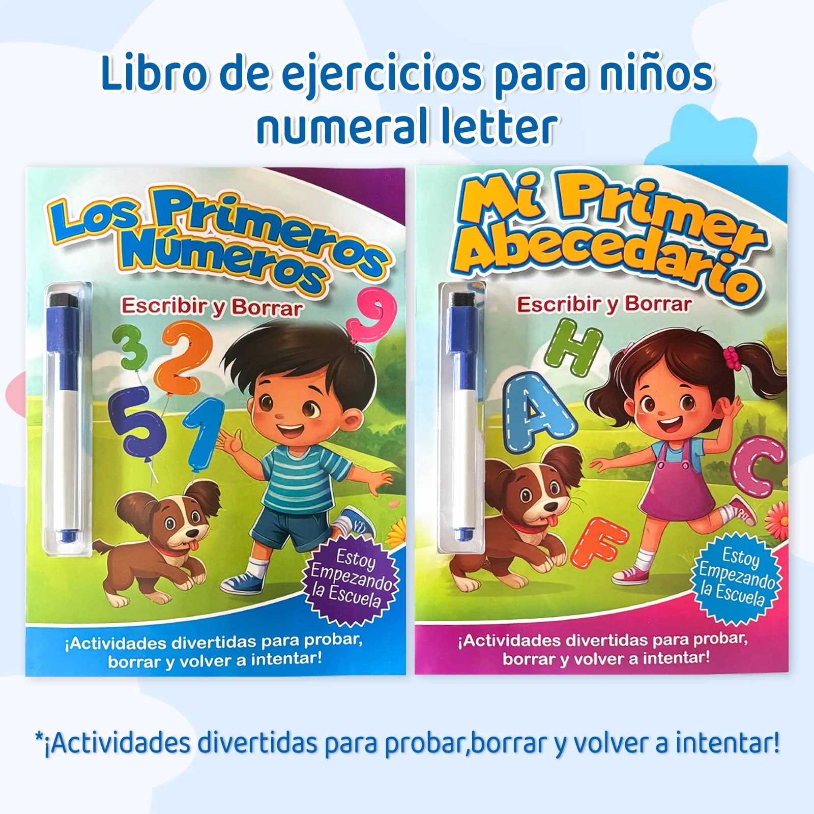 Libro di tracciamento per bambini spagnoli I numeri dell'alfabeto che imparano include una penna riscrivibile Libri puzzle per bambini Regali