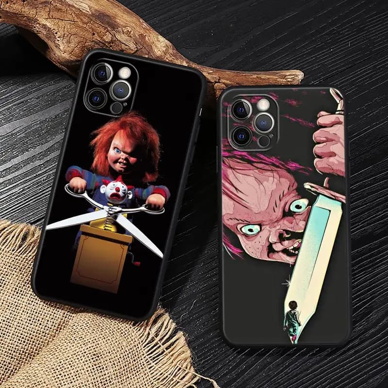 Horror spaventoso Chucky Doll Funda per iphone 14 custodia per iPhone 15 11 12 13 Mini 14 Pro Max XS X 7 8 15 Plus SE2020 custodia morbida